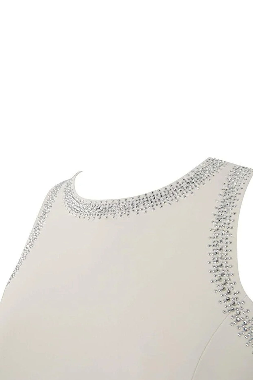 Embellished Sleeveless Midi A-Line Woven Evening Dress