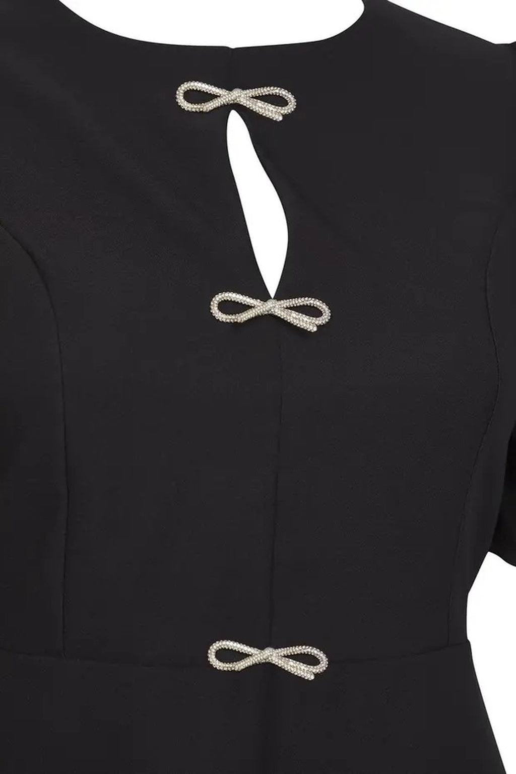 A-Line Woven Elegant Dress with Bow Detail