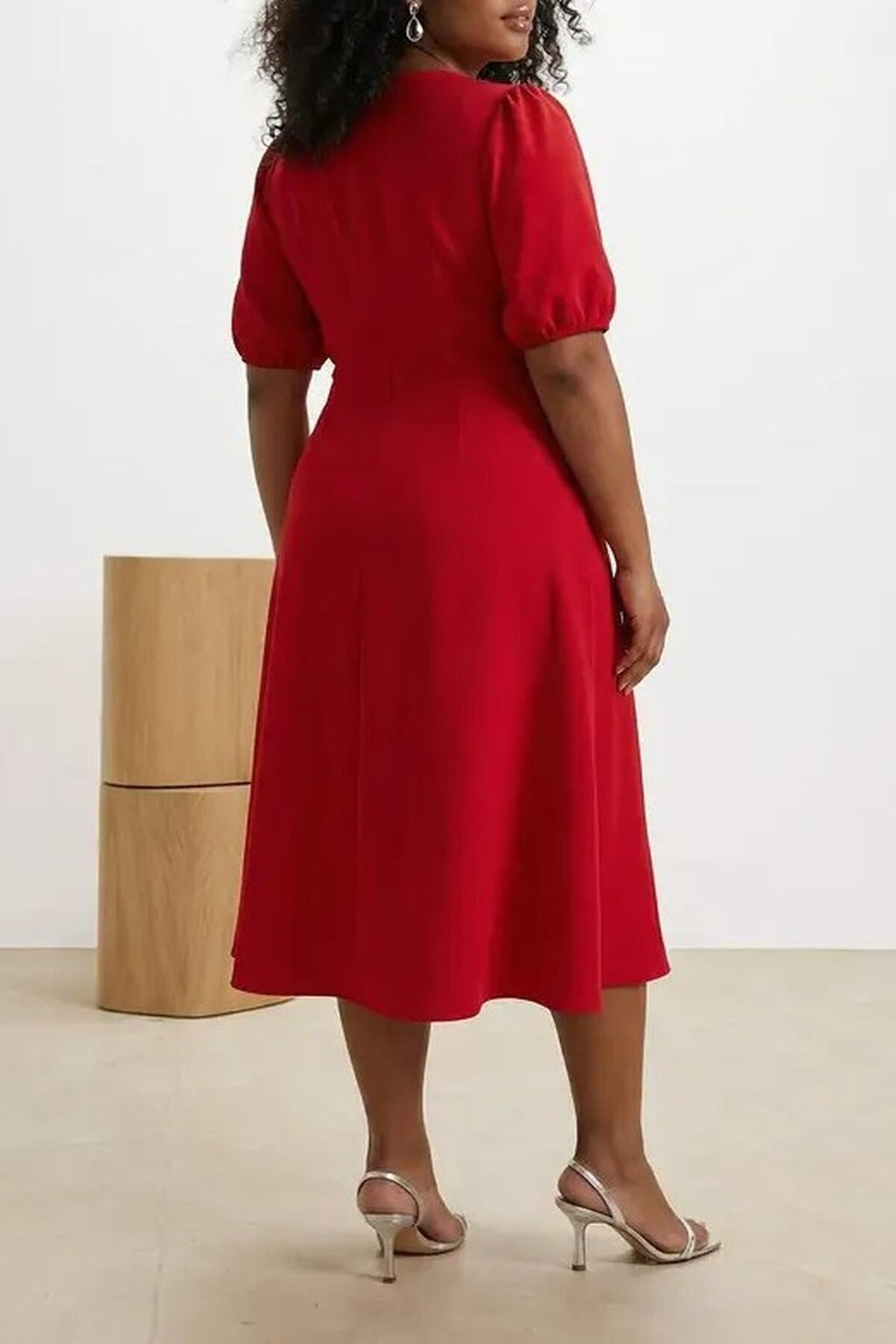 A-Line Woven Elegant Dress with Bow Detail