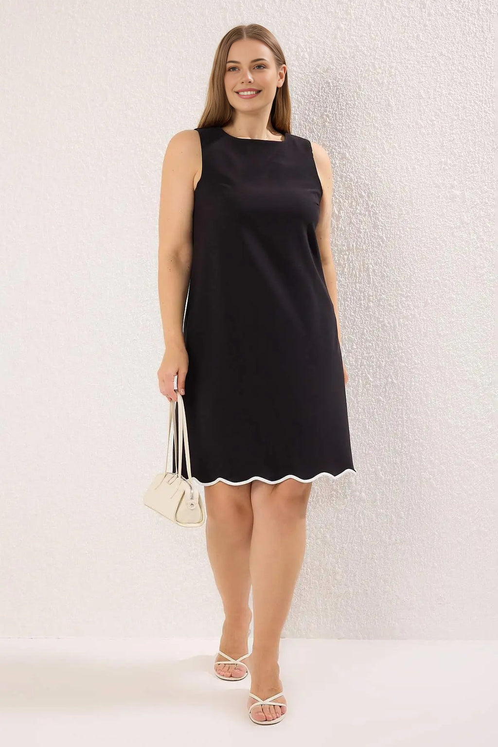 A-Line Mini Woven Plus Size Dress