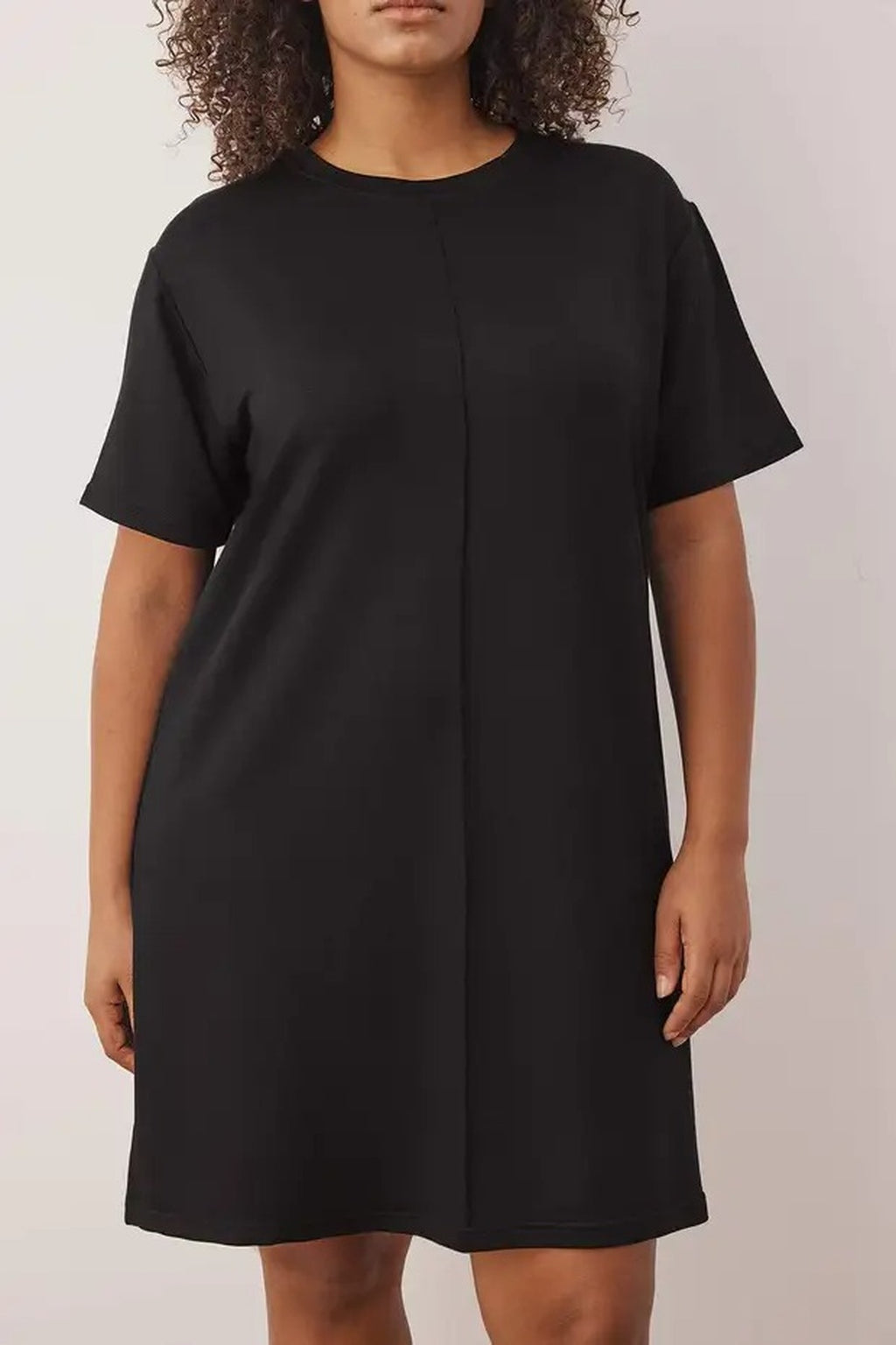 Stitch Detail Knitted Plus Size T-shirt Dress