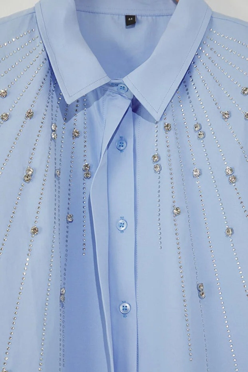 Short-Sleeve Embellished Woven Plus Size Shirt