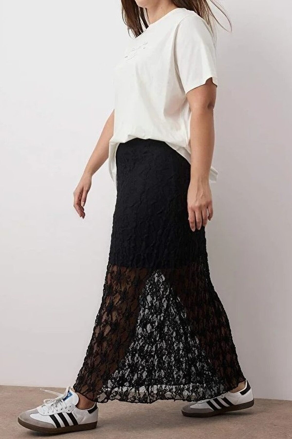 Lace A-line Mini Lined Plus Size Skirt