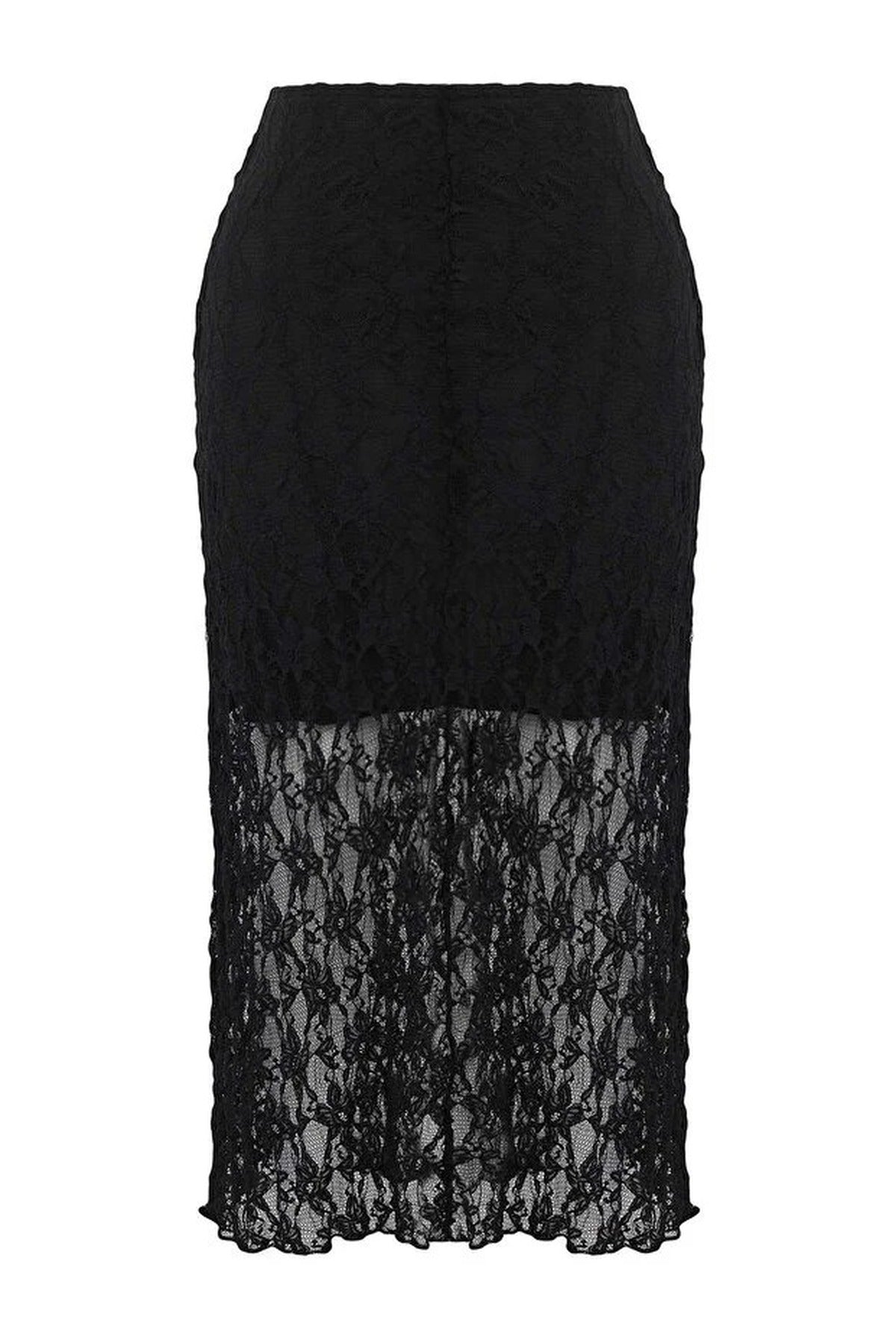 Lace A-line Mini Lined Plus Size Skirt
