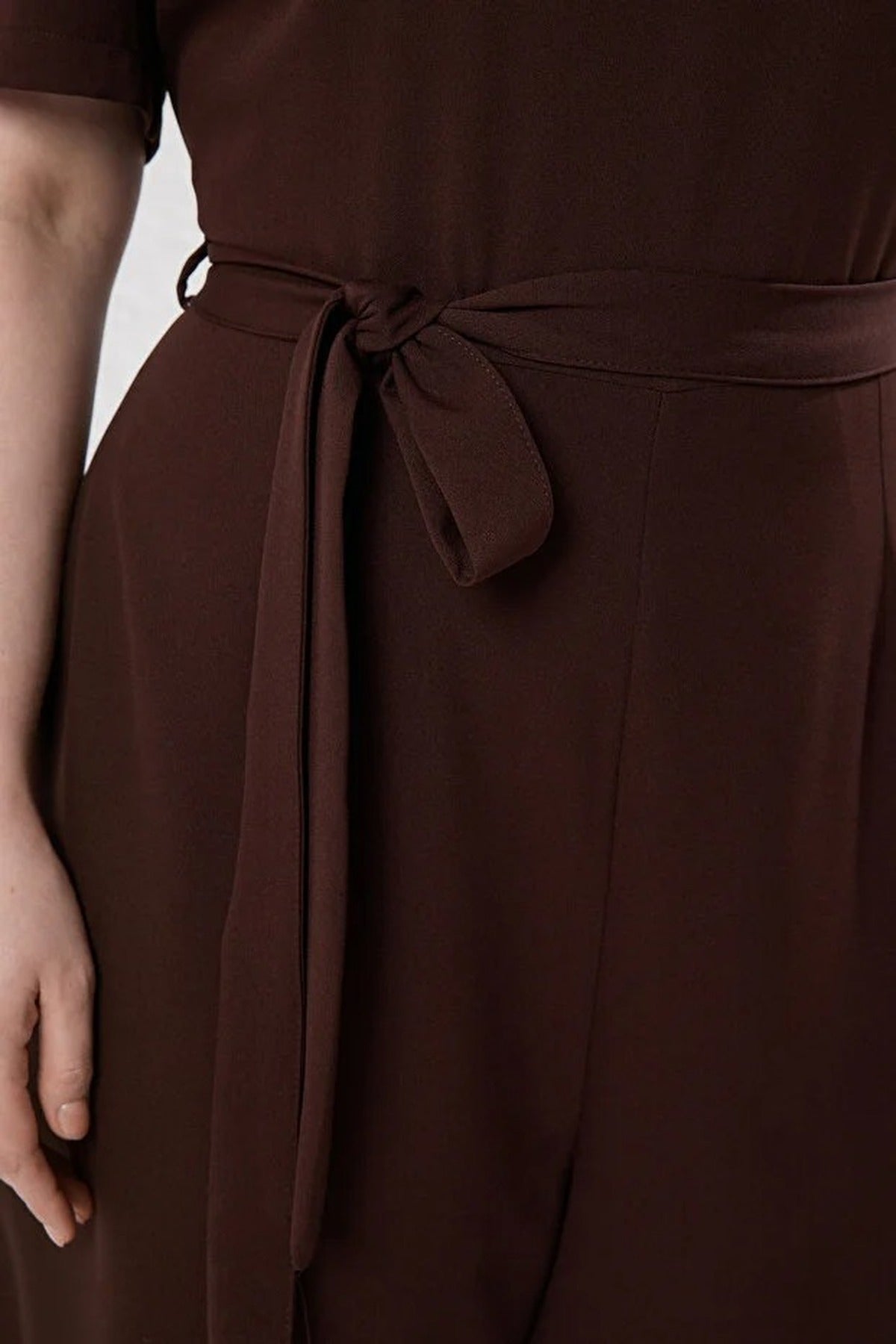 V-Neck Wrap Plus Size Woven Jumpsuit