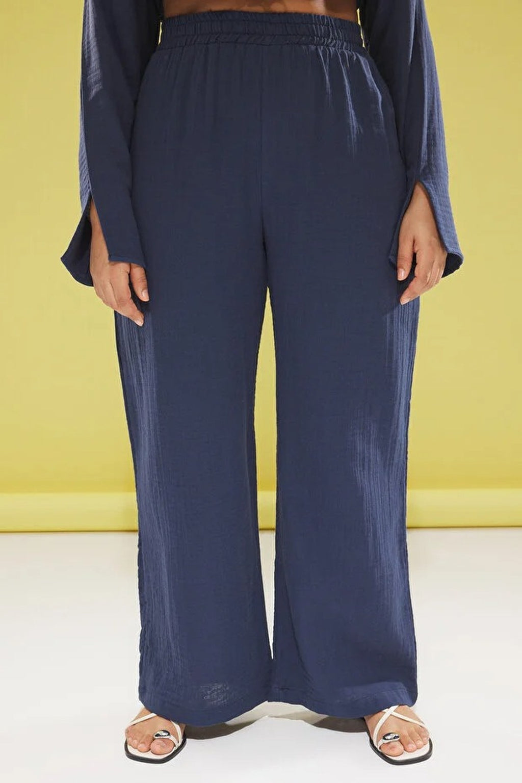 Muslin 100% Cotton Plus Size Two-Piece Set with Bow