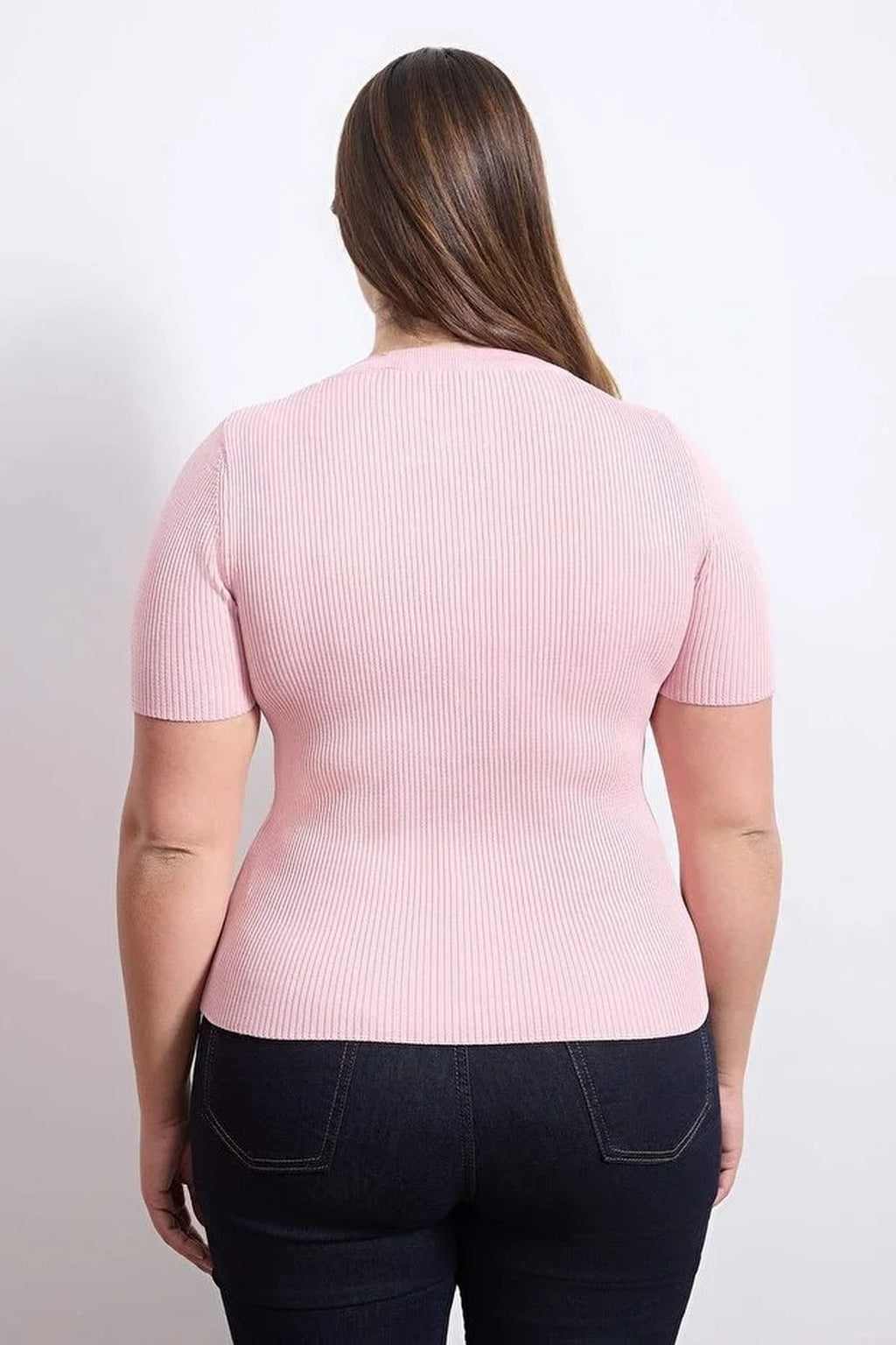 Snap Button Detail Ribbed Summer Knit Blouse