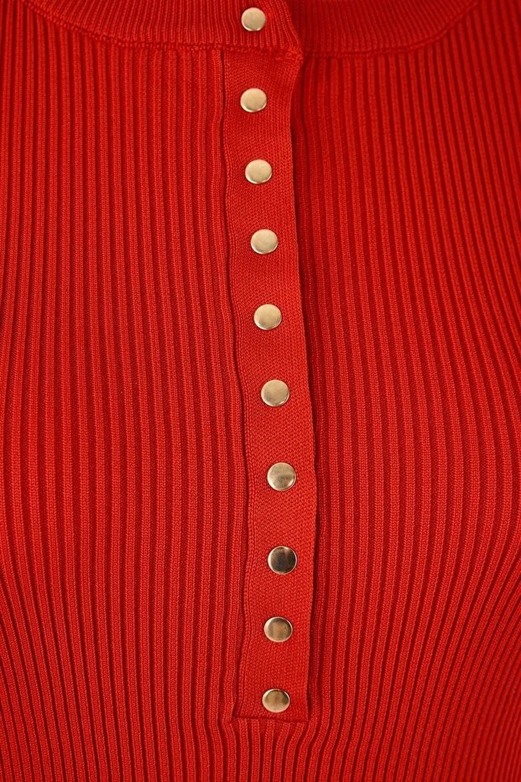 Snap Button Detail Ribbed Summer Knit Blouse