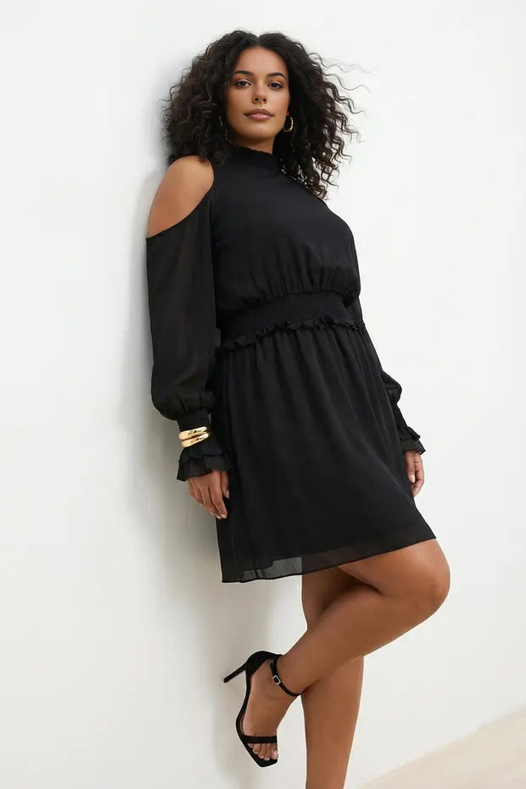 Chiffon Woven Mini Plus Size Dress