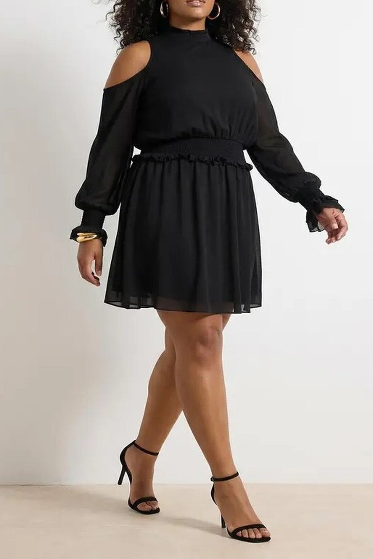 Chiffon Woven Mini Plus Size Dress