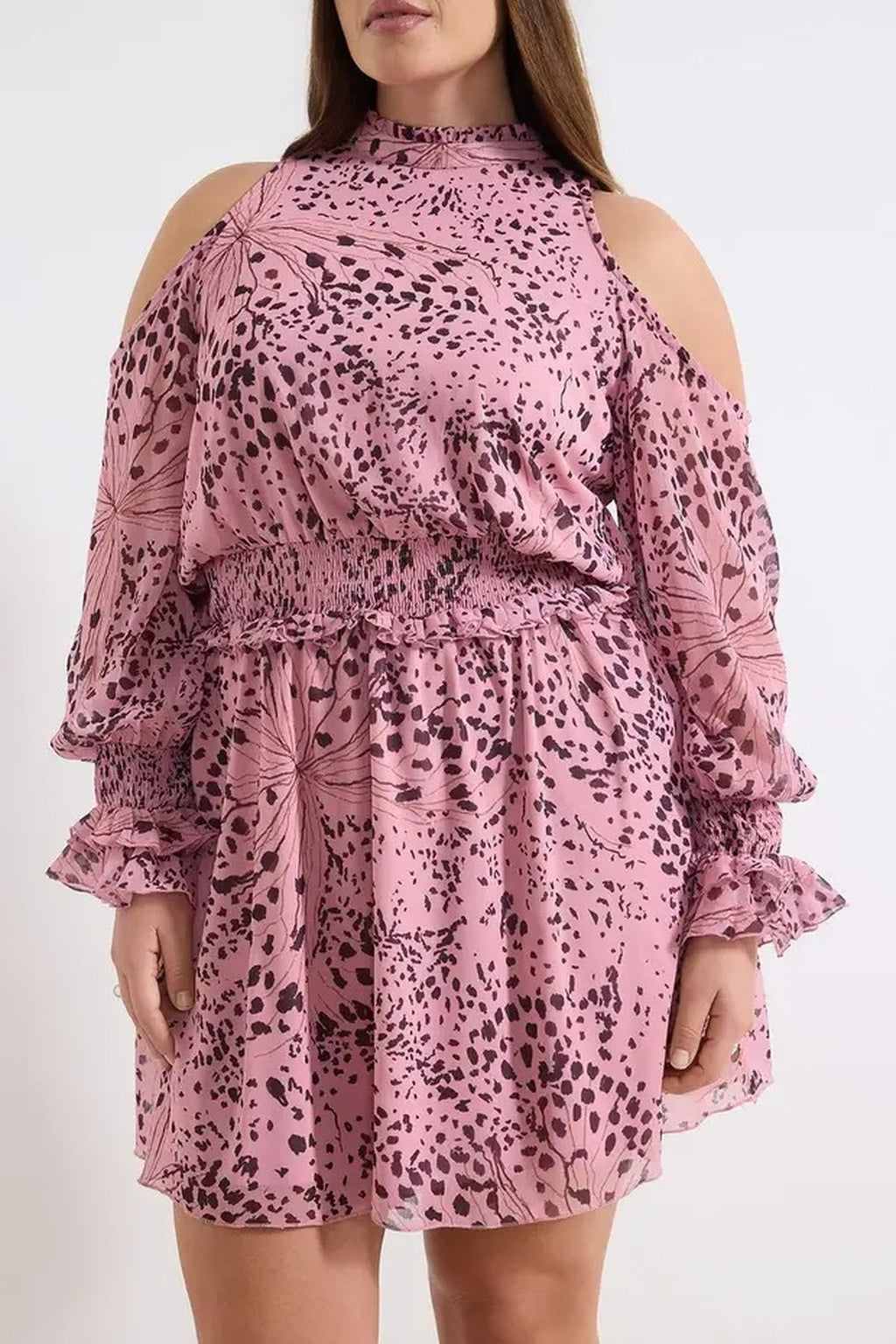 Chiffon Woven Mini Plus Size Dress