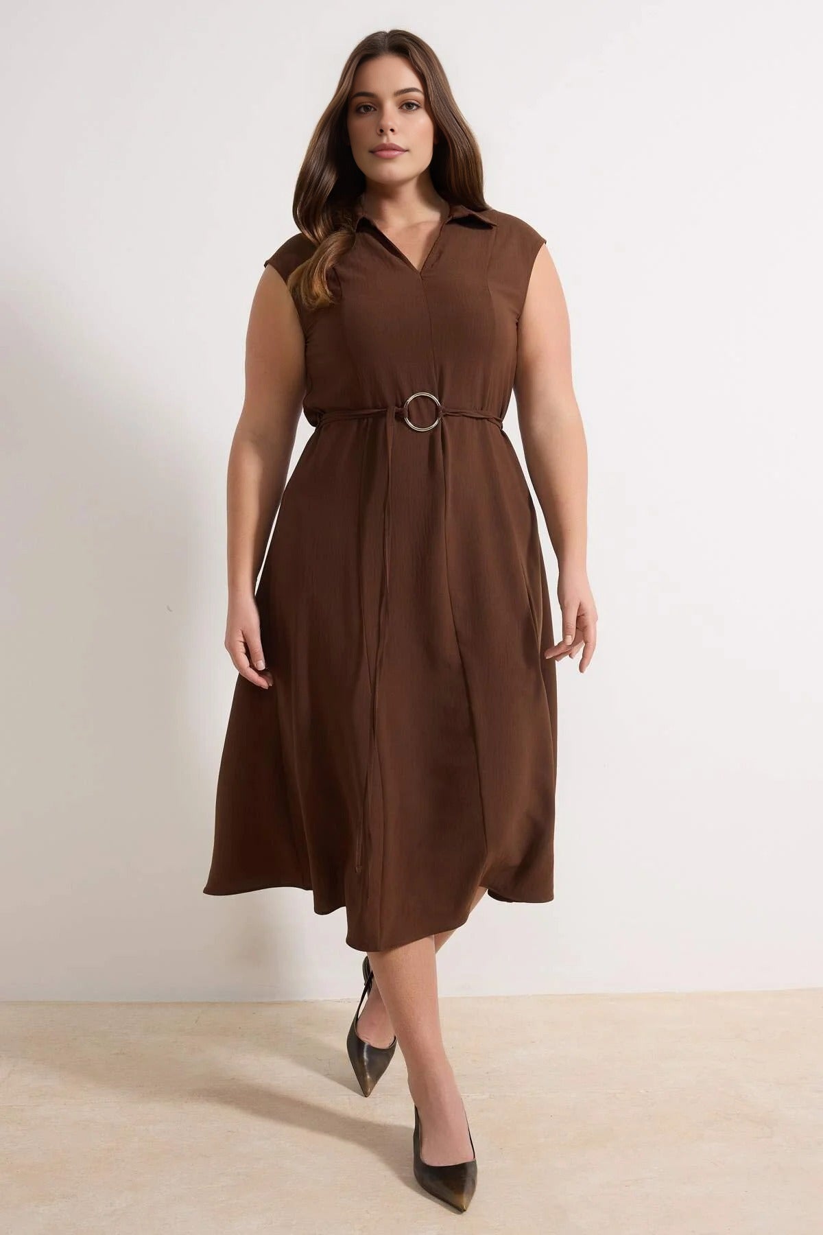 Midi Woven Plus Size Dress