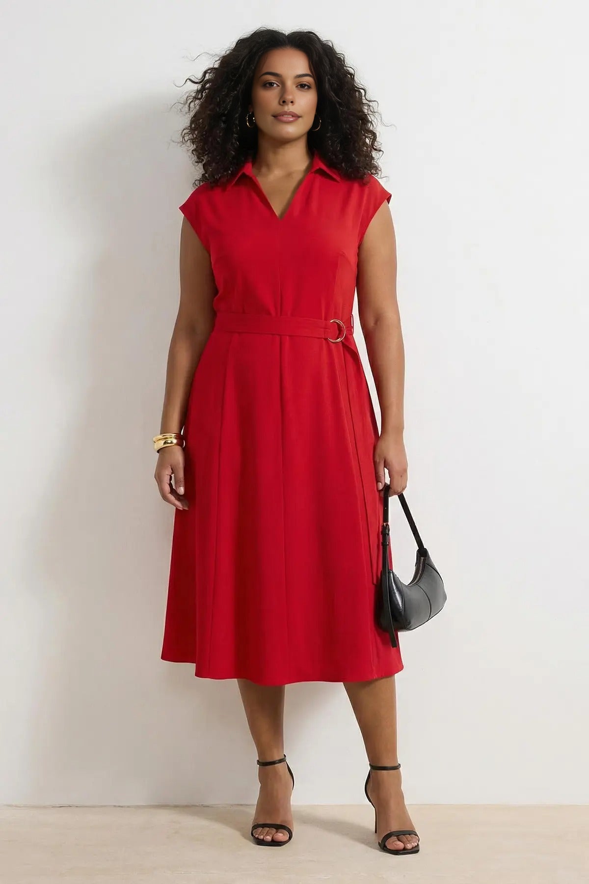 Midi Woven Plus Size Dress