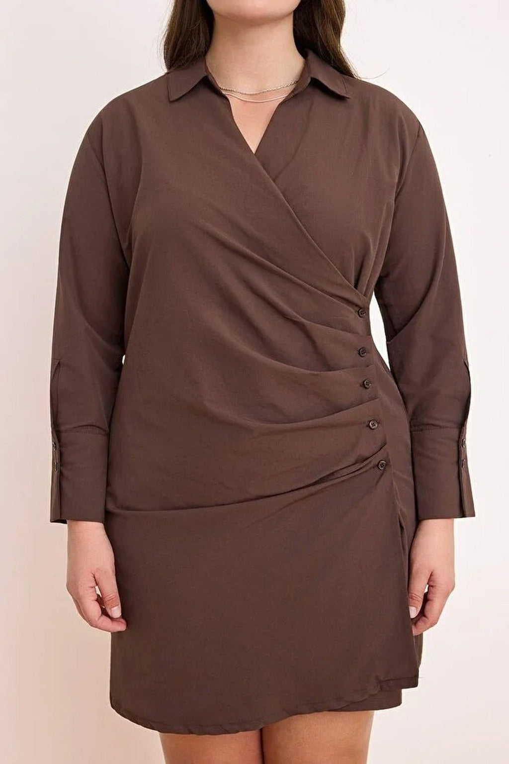 Mini Woven Plus Size Shirt Dress