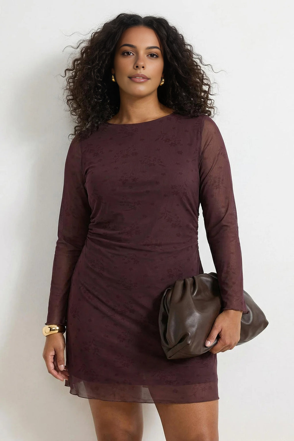 A-Line Mini Knitted Plus Size Dress