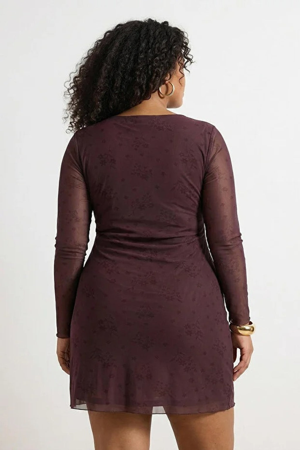 A-Line Mini Knitted Plus Size Dress