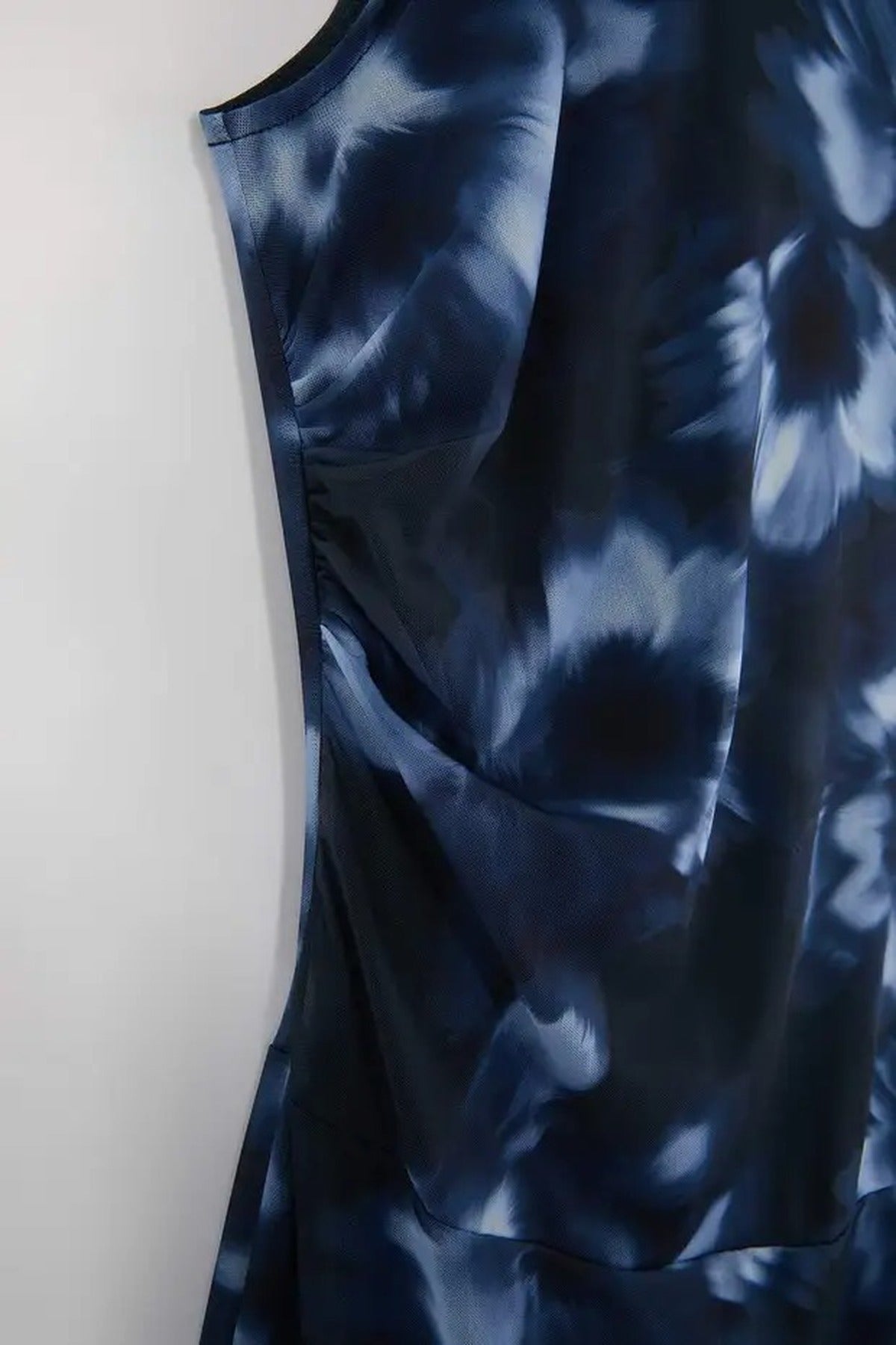 Floral Patterned Tulle Knitted Plus Size Dress