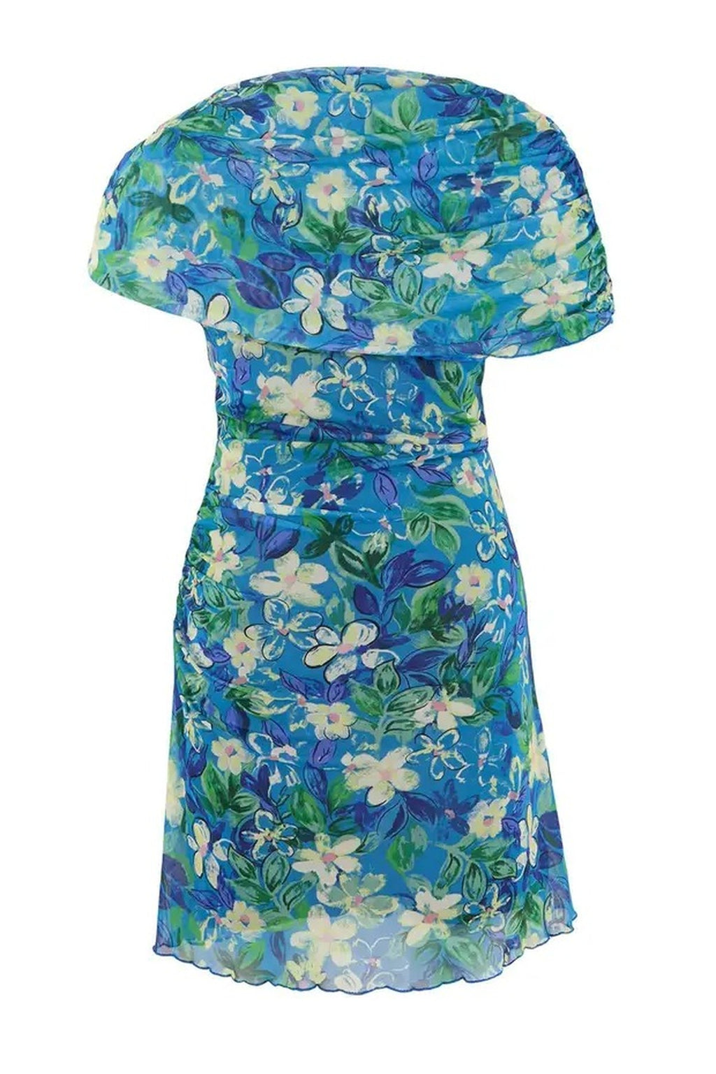 Floral Patterned Tulle Knit Plus Size Dress
