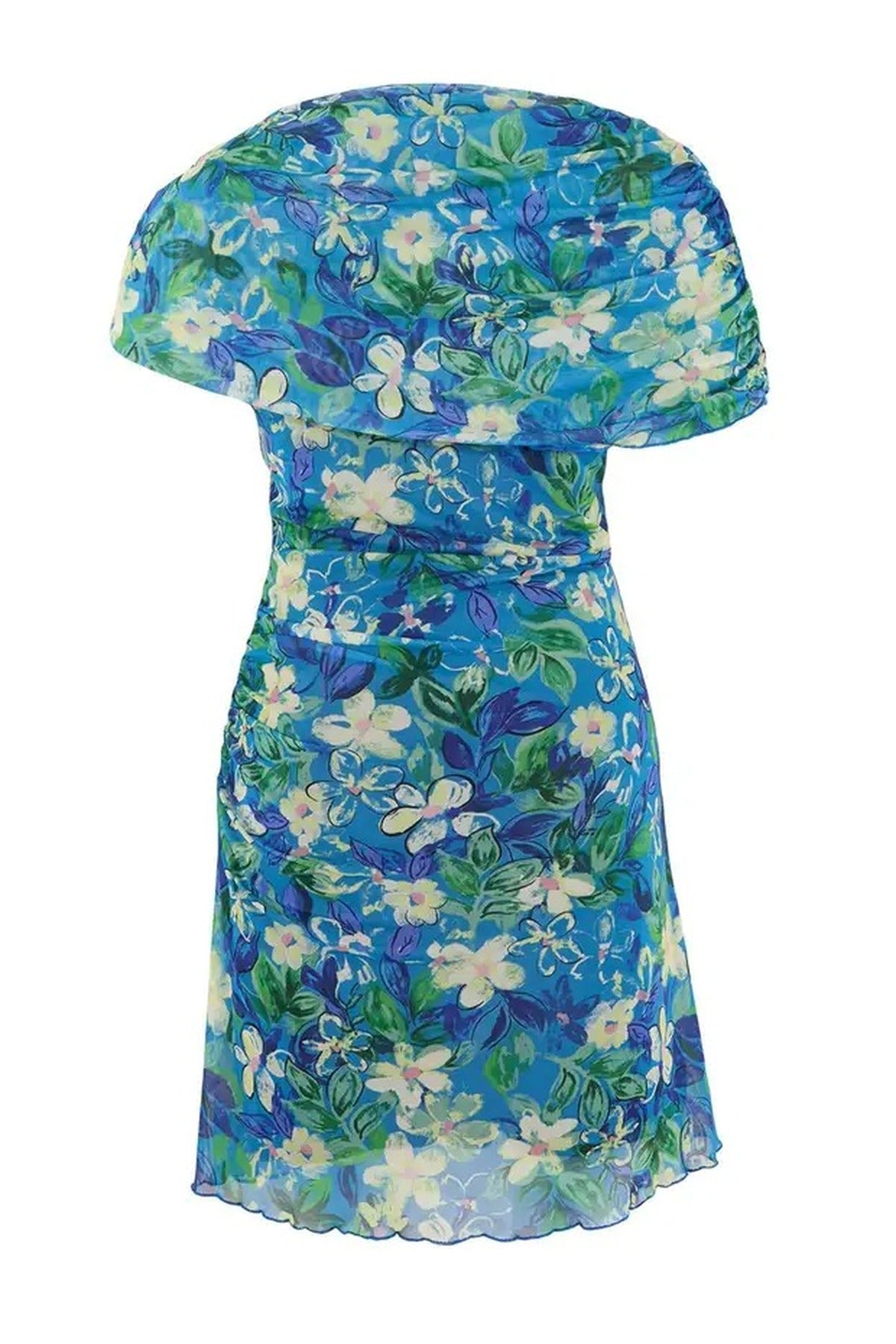 Floral Patterned Tulle Knit Plus Size Dress