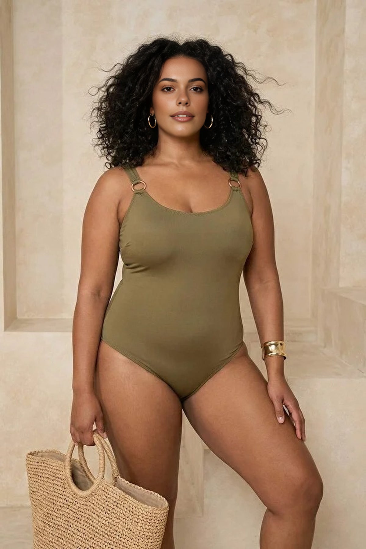 Plus Size Swimsuit with Accessories