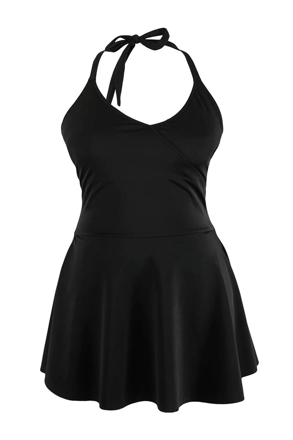 Halter Neck Skirted Plus Size Swimsuit