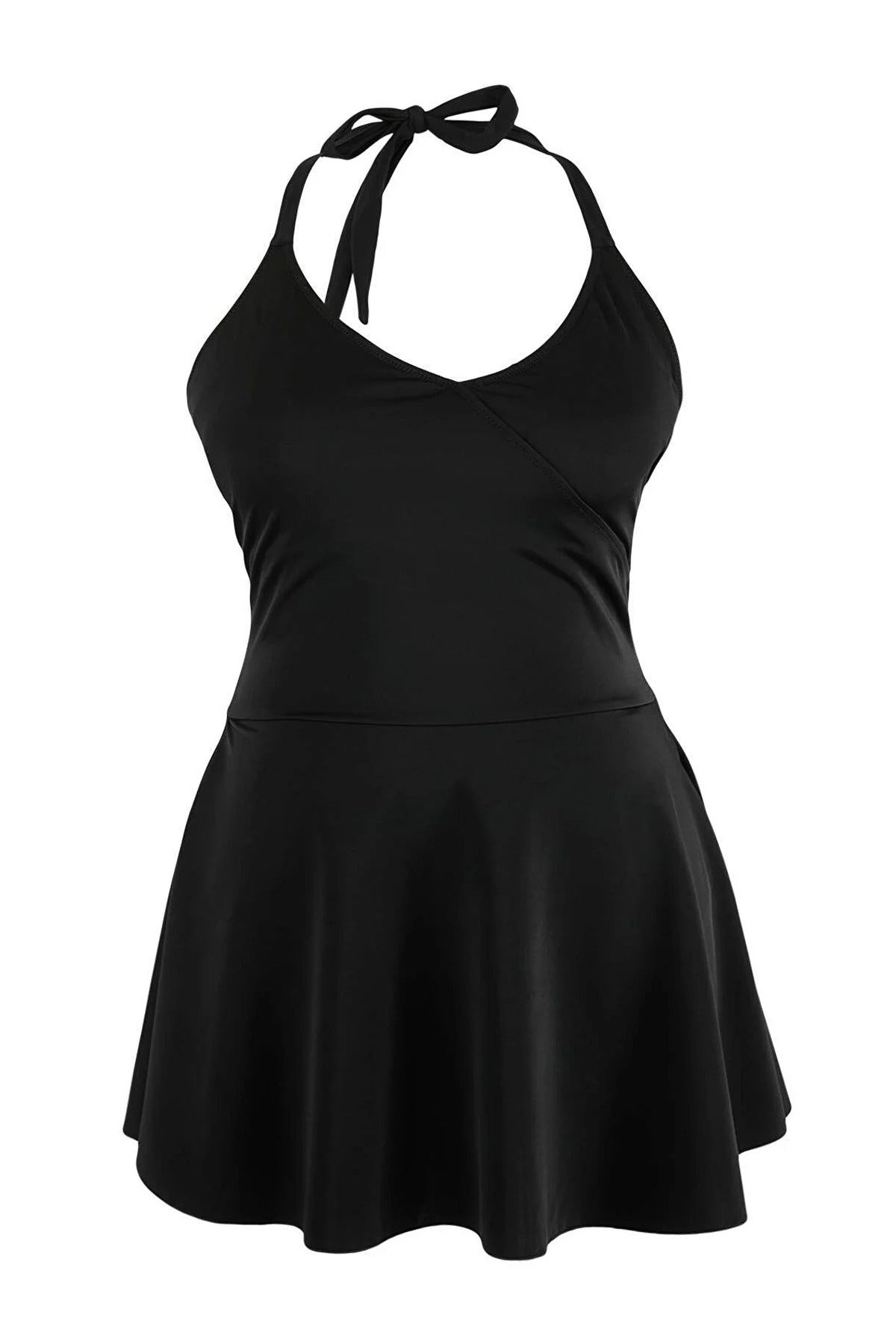 Halter Neck Skirted Plus Size Swimsuit