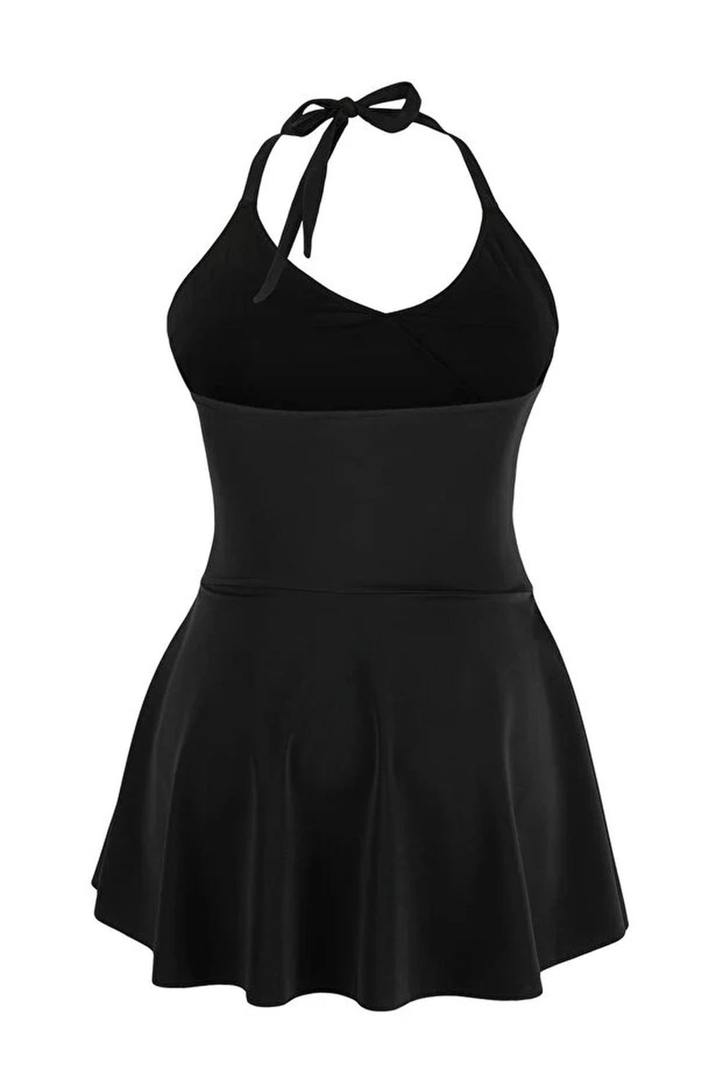 Halter Neck Skirted Plus Size Swimsuit