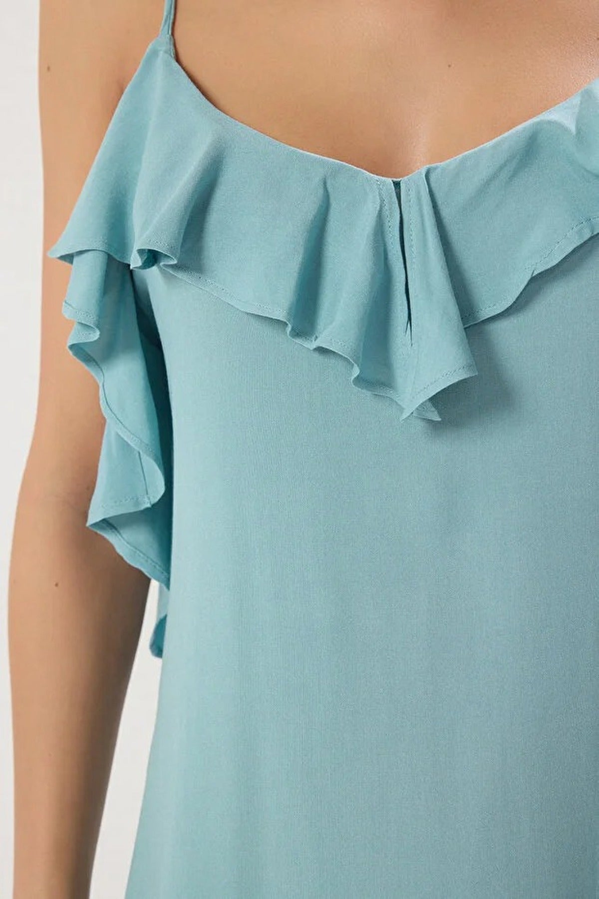 Woven Ruffled Beach Midi Dress