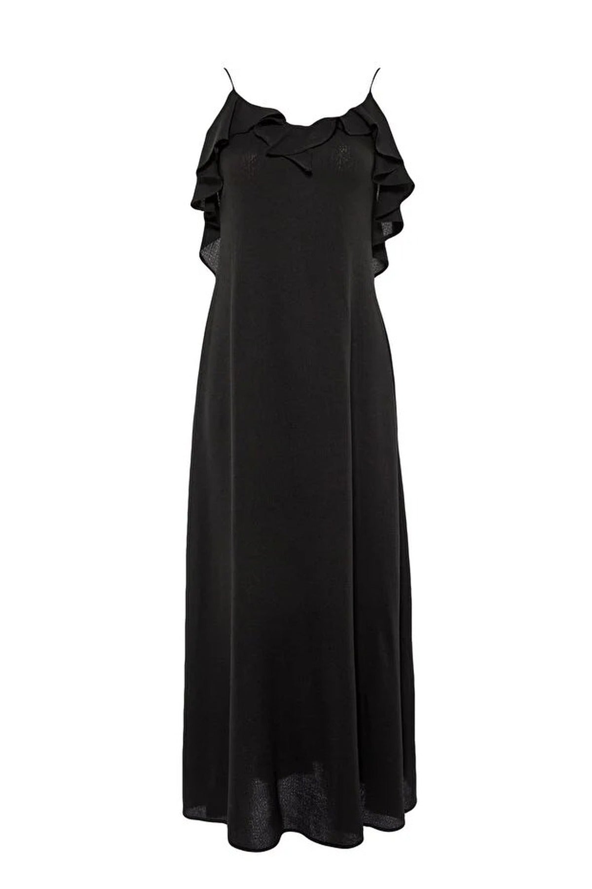 Woven Ruffled Beach Midi Dress