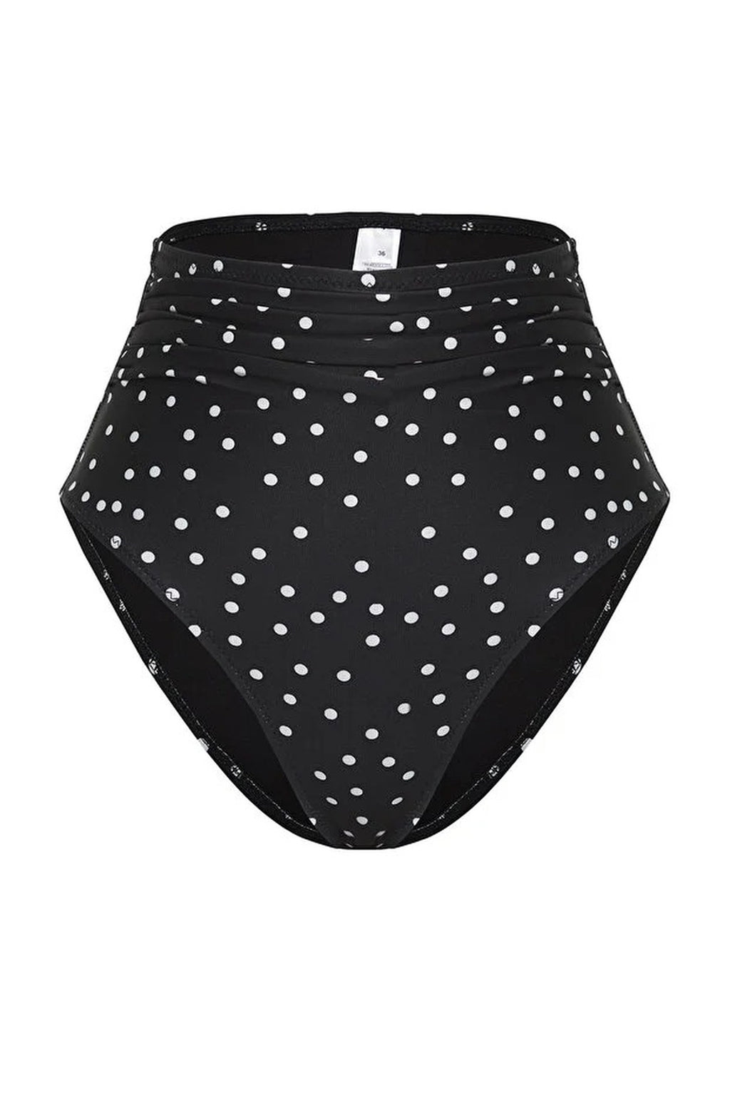 Polka Dot Slimming Effect Hipster Super High Waist Bikini Bottom