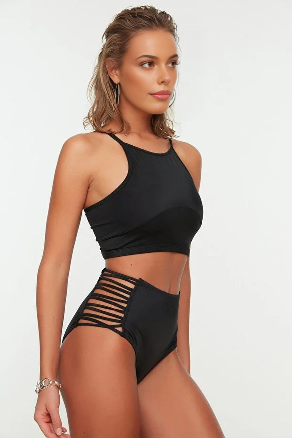 Trimmed Hipster Super High Waist Bikini Bottom