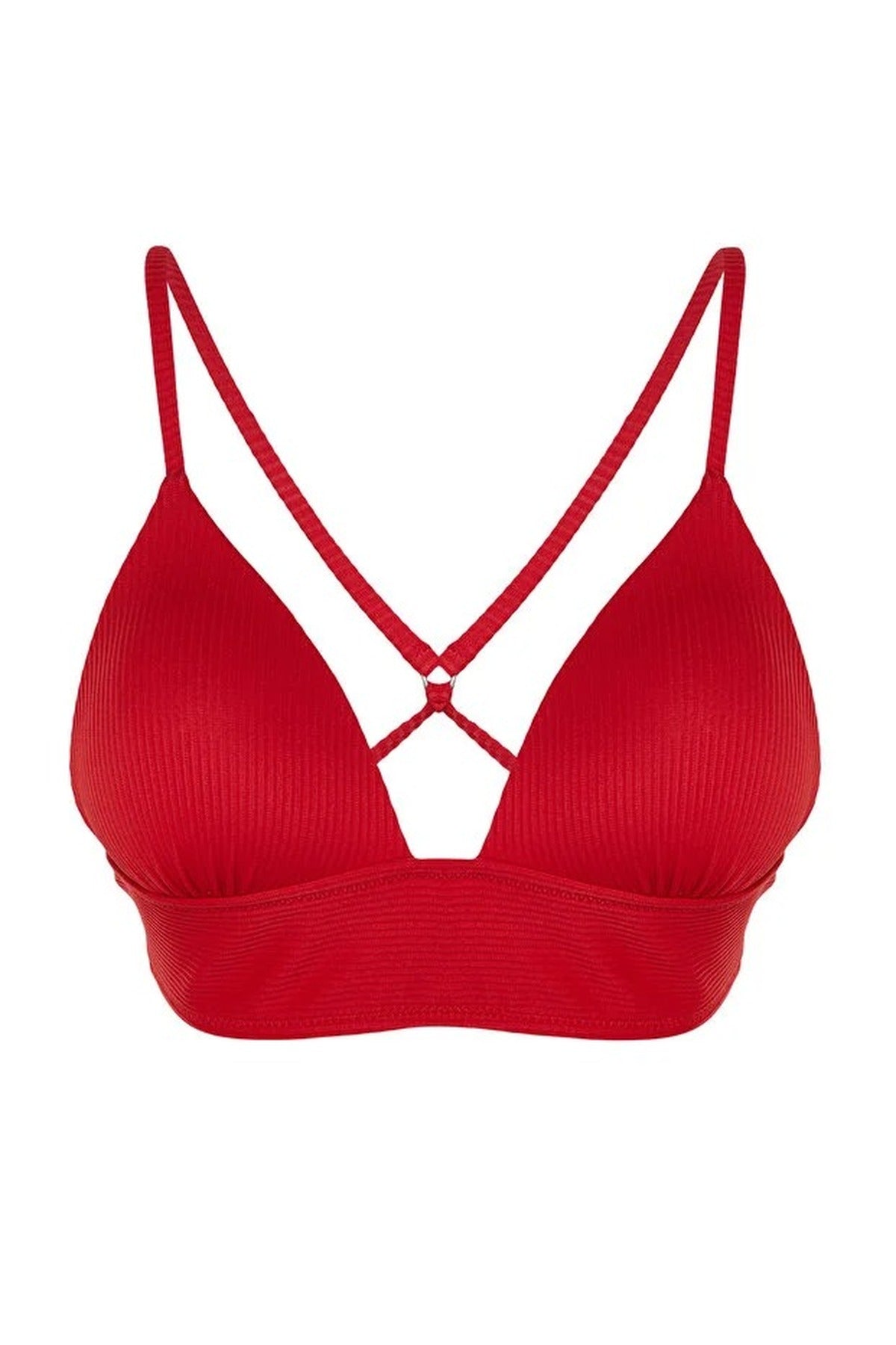 Textured Triangle Push-Up Bikini Top