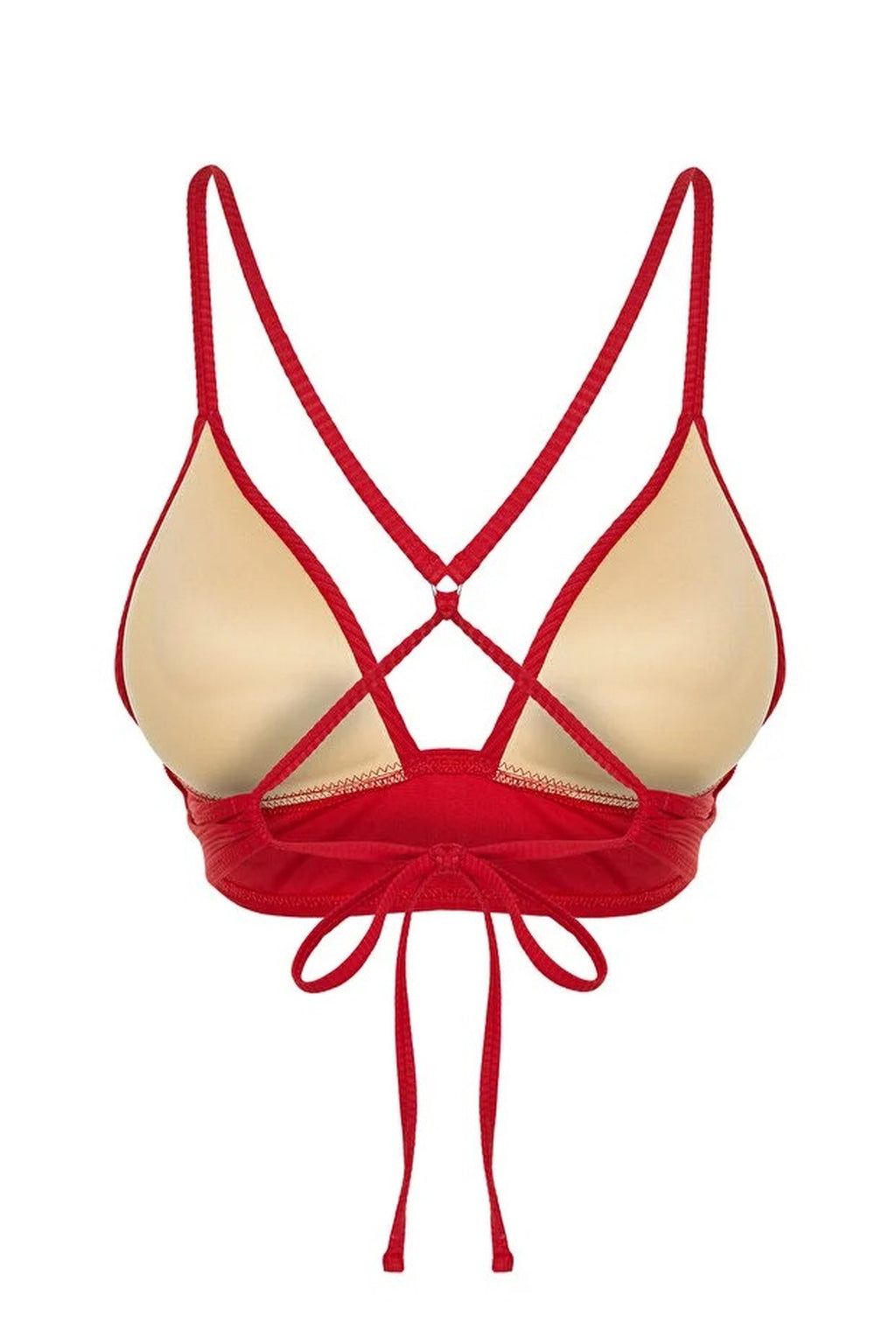Textured Triangle Push-Up Bikini Top