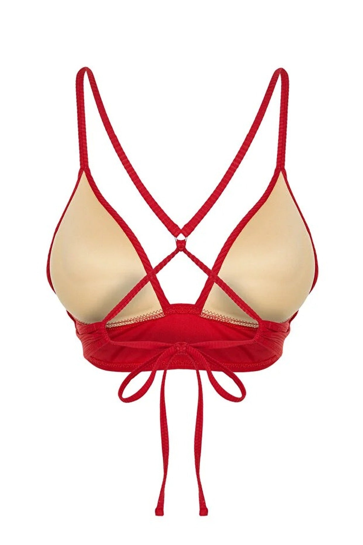 Textured Triangle Push-Up Bikini Top