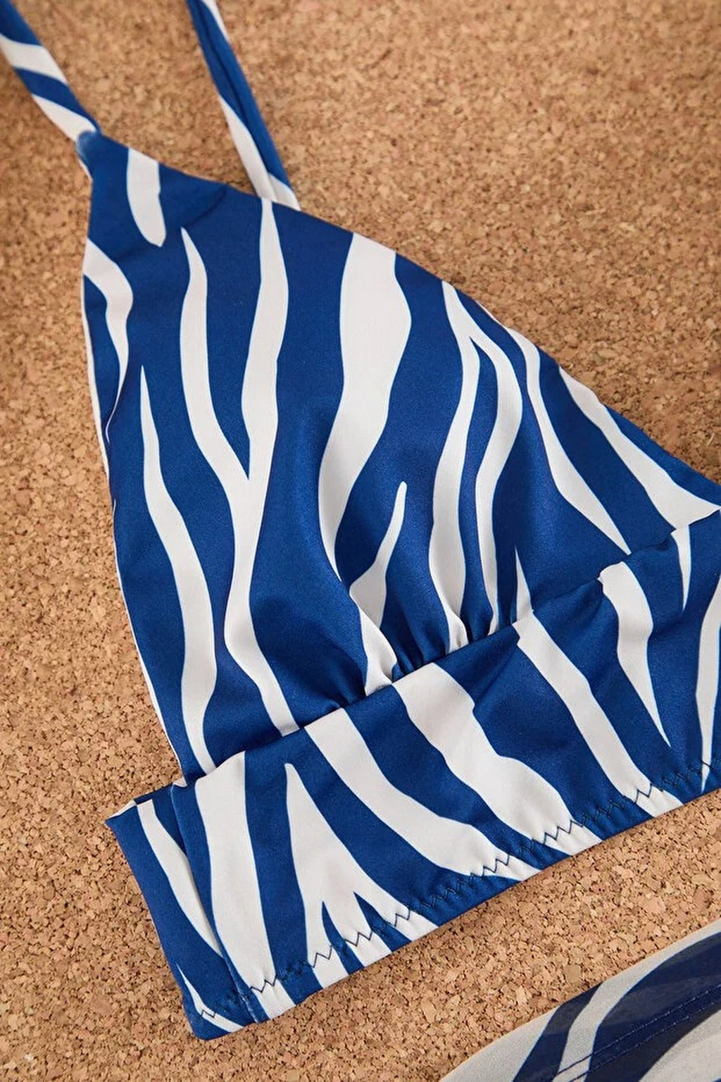 Patterned Triangle Covered Bikini Top