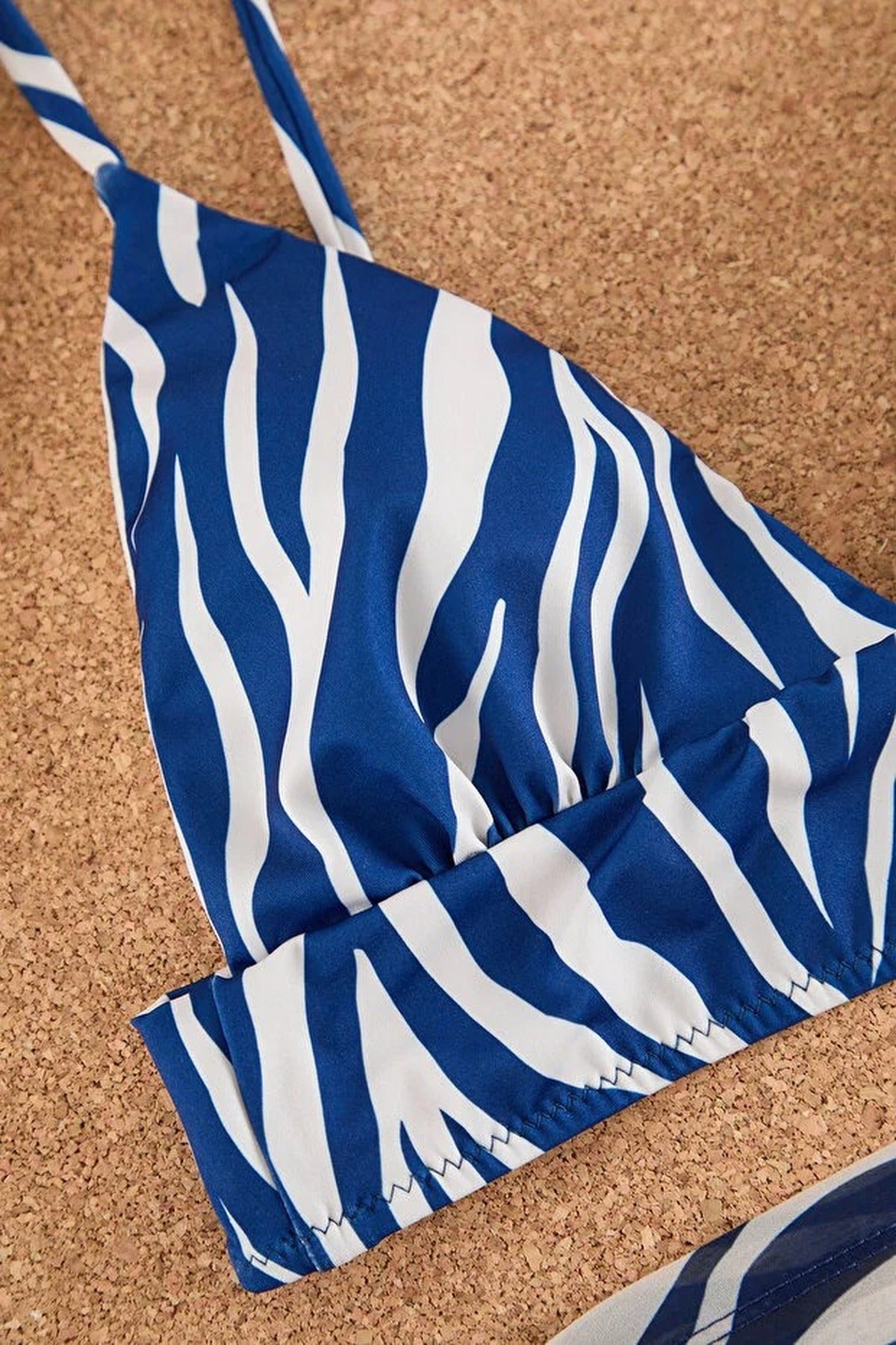 Patterned Triangle Covered Bikini Top