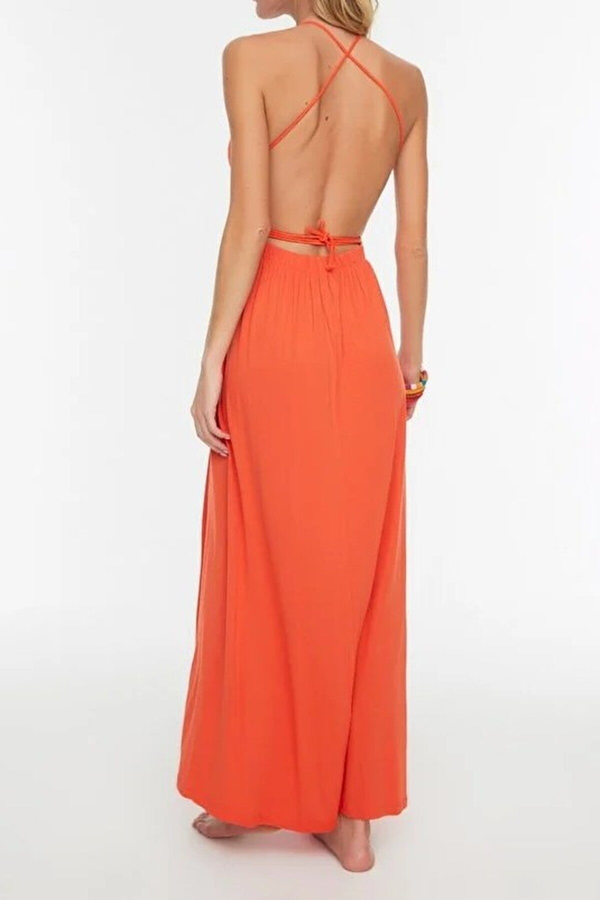 Knitted Maxi Beach Dress with Slit