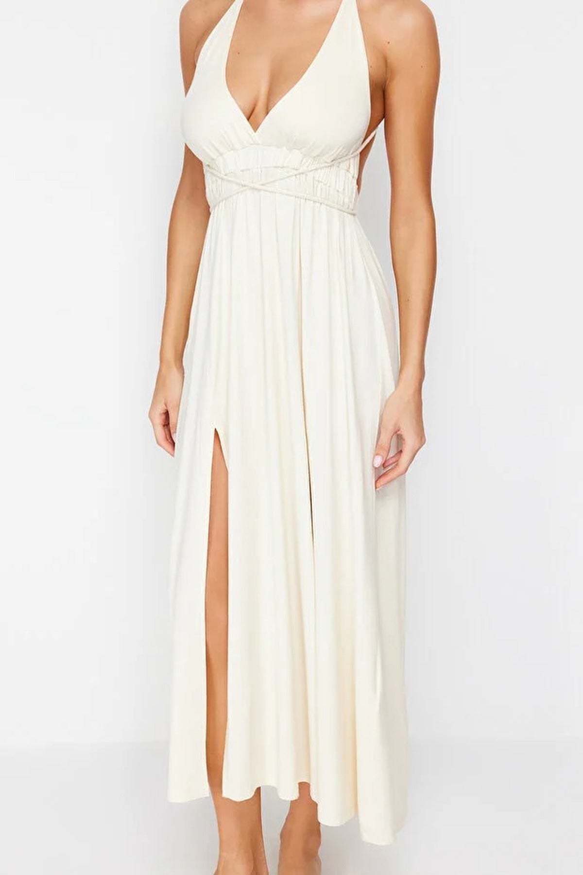 Knitted Maxi Beach Dress with Slit