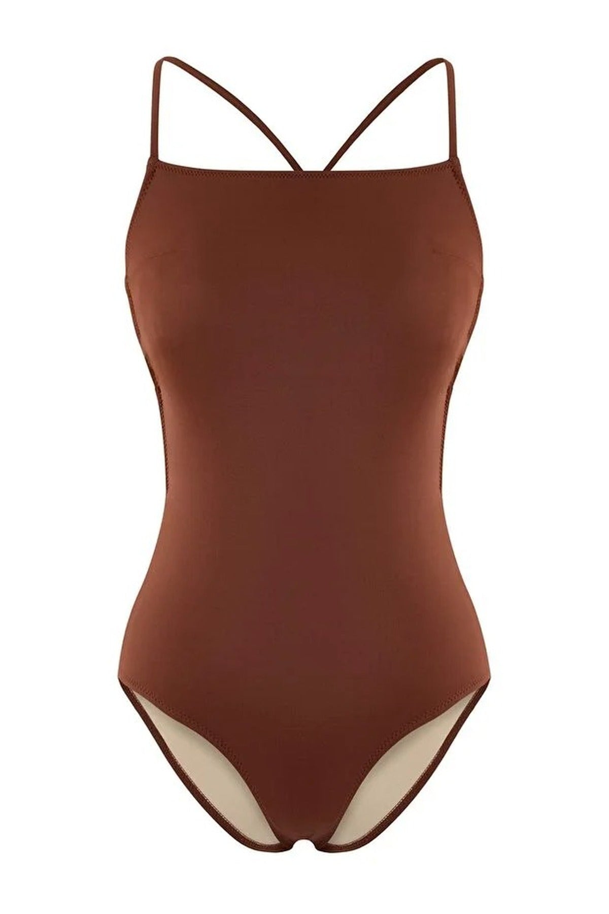 Backless Square Neck Covered Hipster Swimsuit