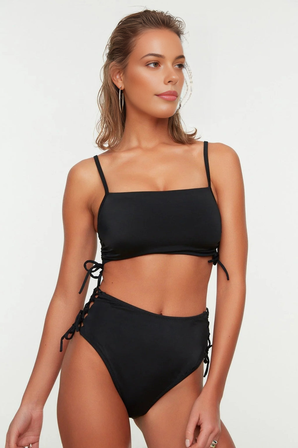 Trimmed Regular High Waist Bikini Bottom