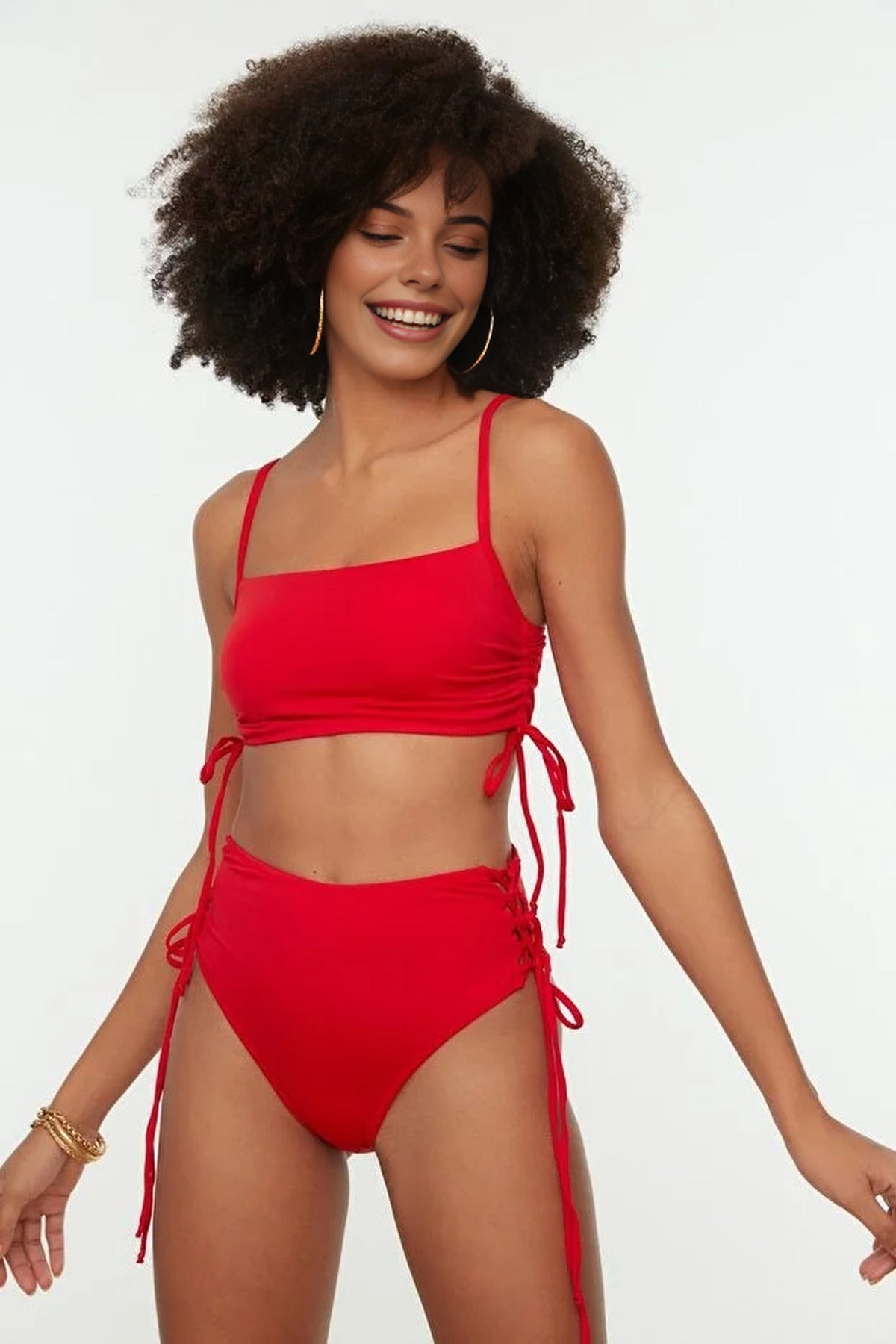 Trimmed Regular High Waist Bikini Bottom