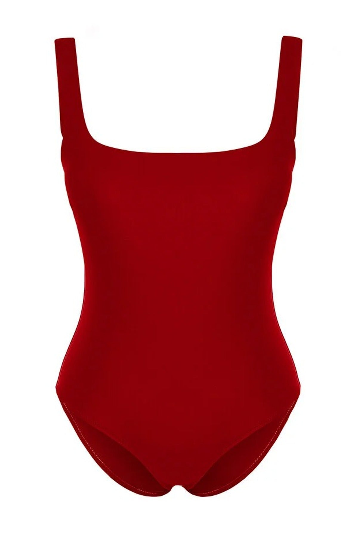 Square Neck Covered Regular Basic Swimsuit