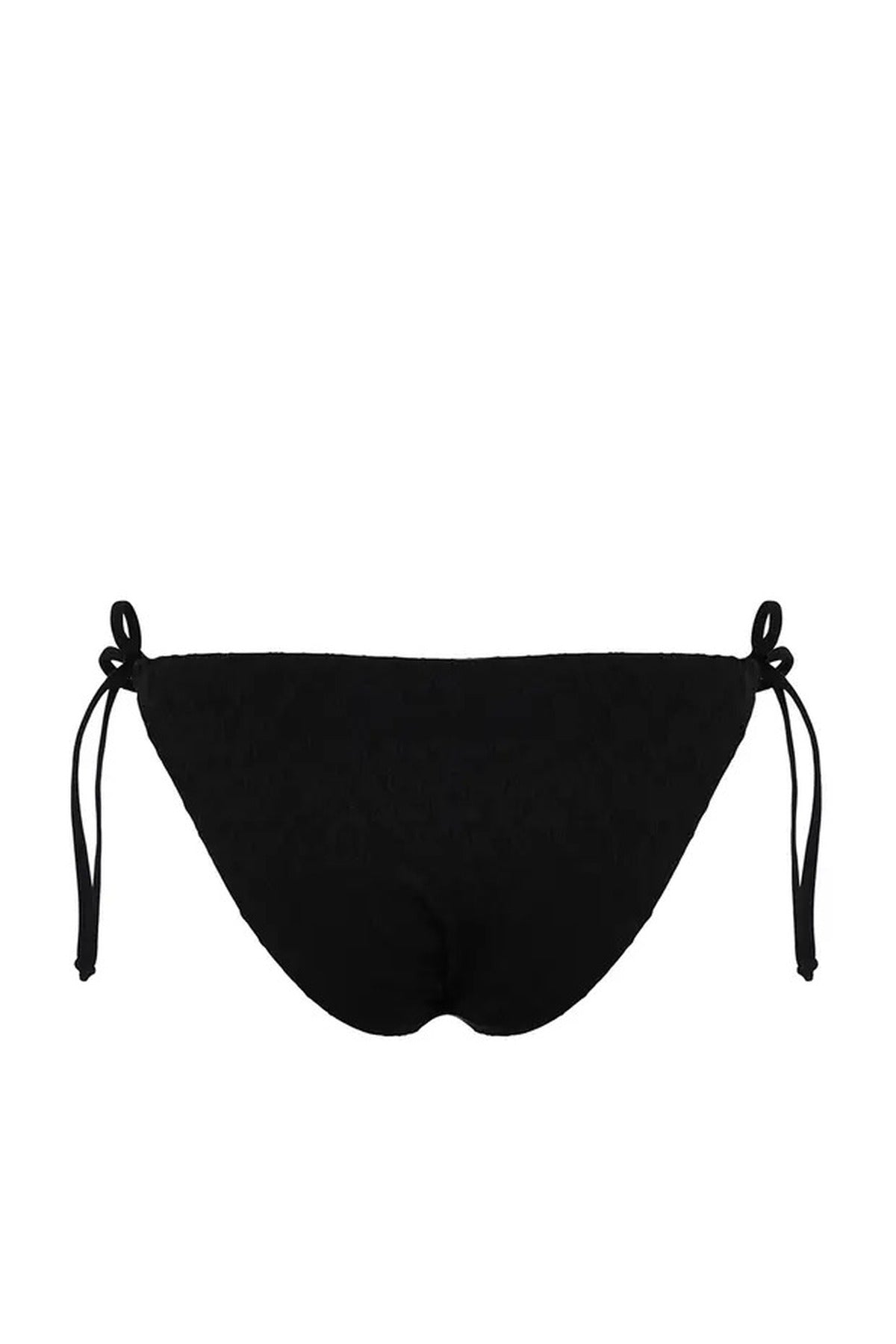 Tie-Up Textured Regular Bikini Bottom