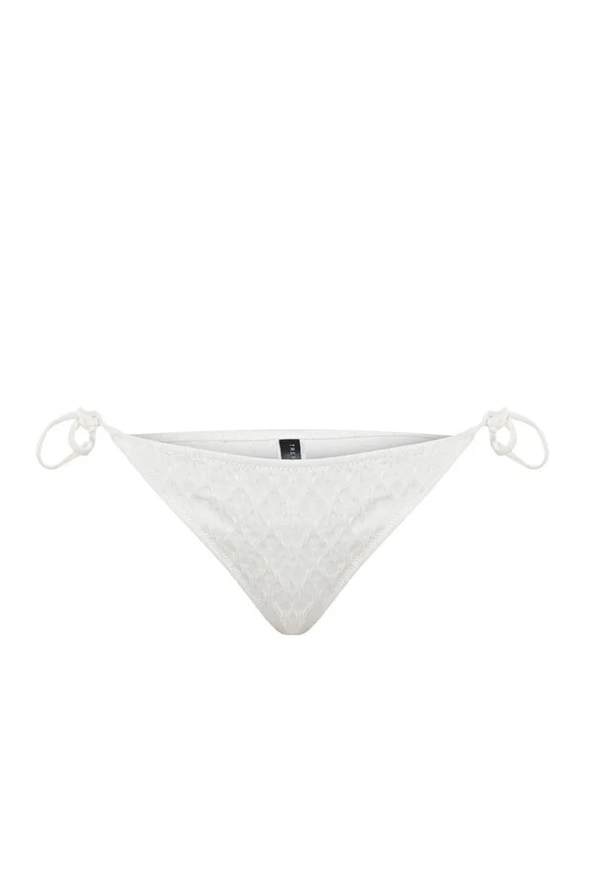 Tie-Up Textured Regular Bikini Bottom