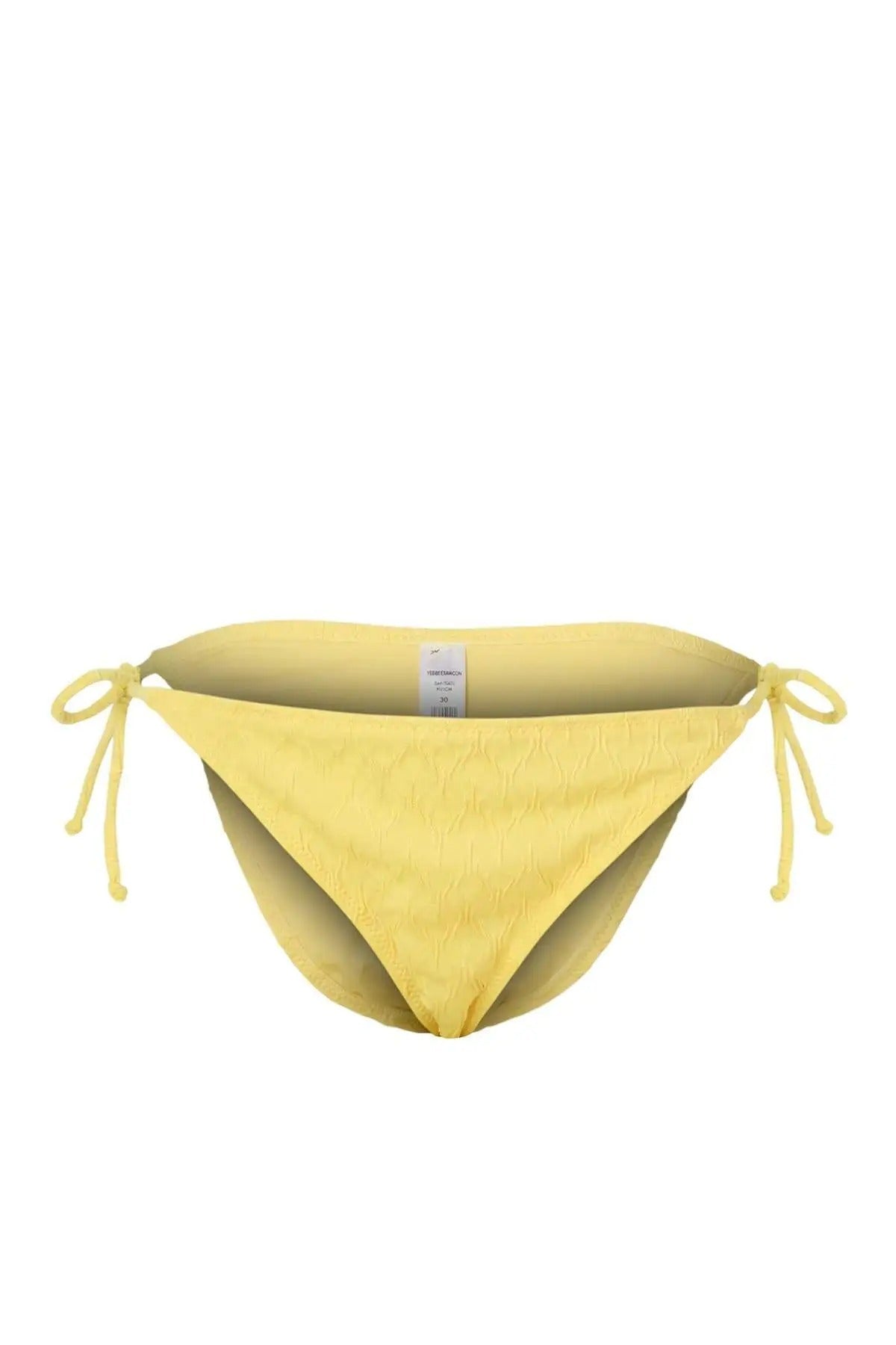 Tie-Up Textured Regular Bikini Bottom