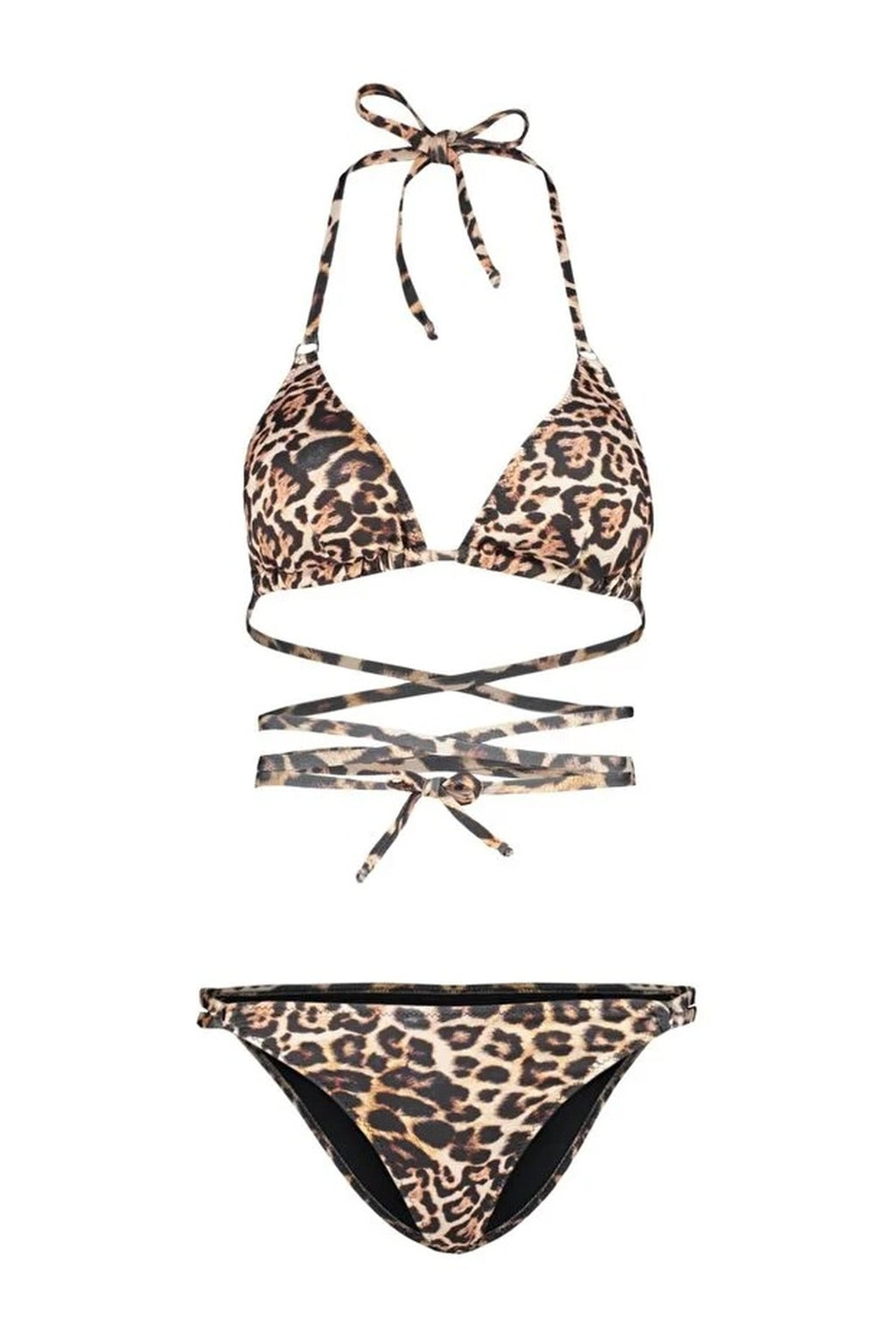 Tie-Up Triangle Padded Regular Waist Bikini Set