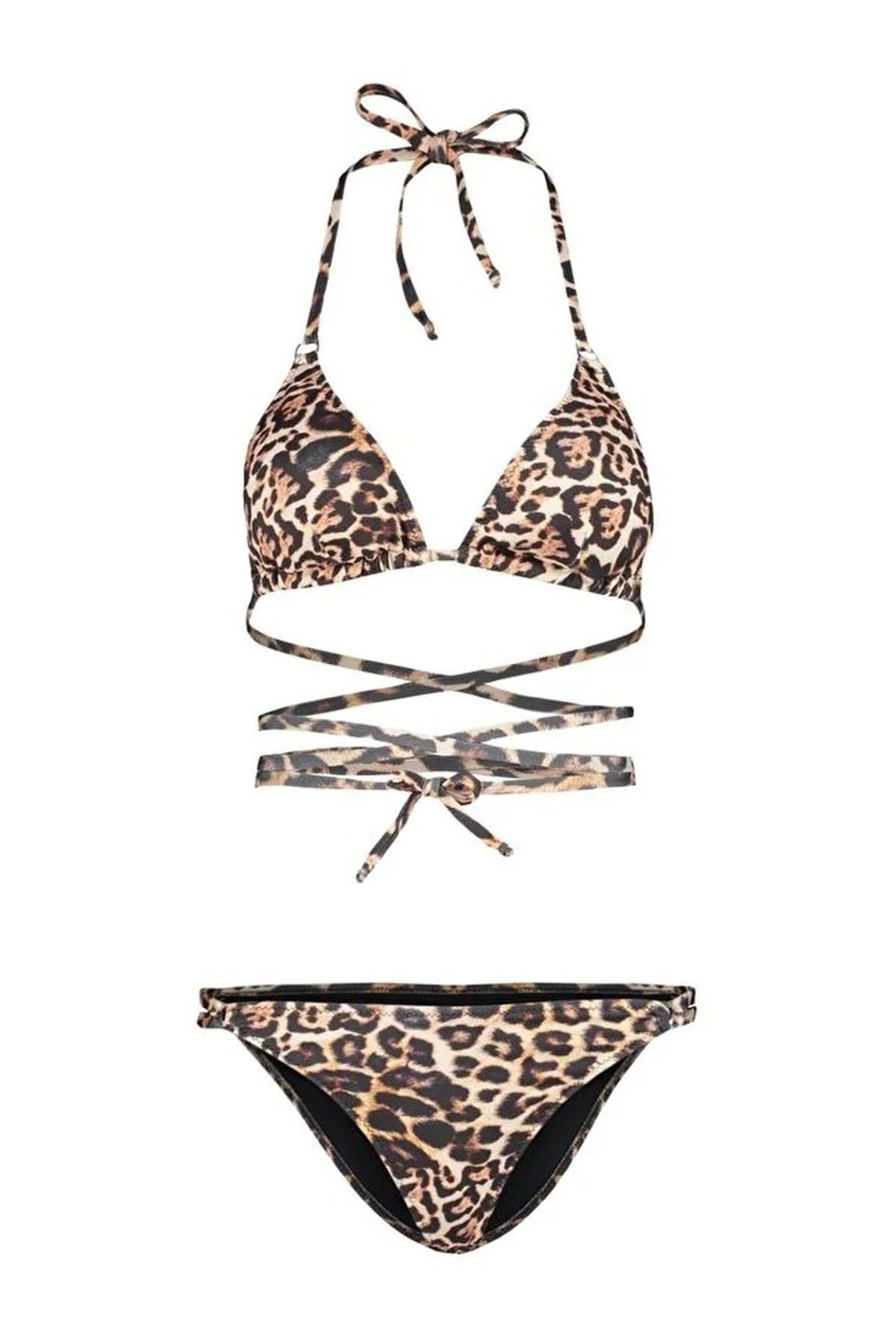 Tie-Up Triangle Padded Regular Waist Bikini Set