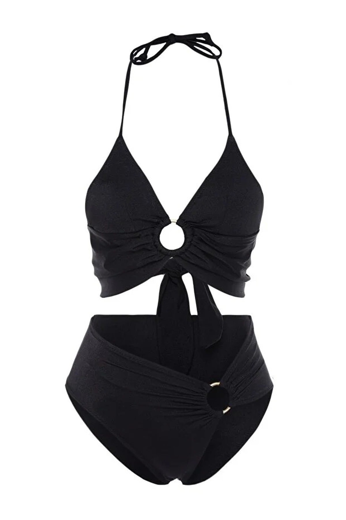 Bralette Padded Regular High Waist Bikini Set with Accessories