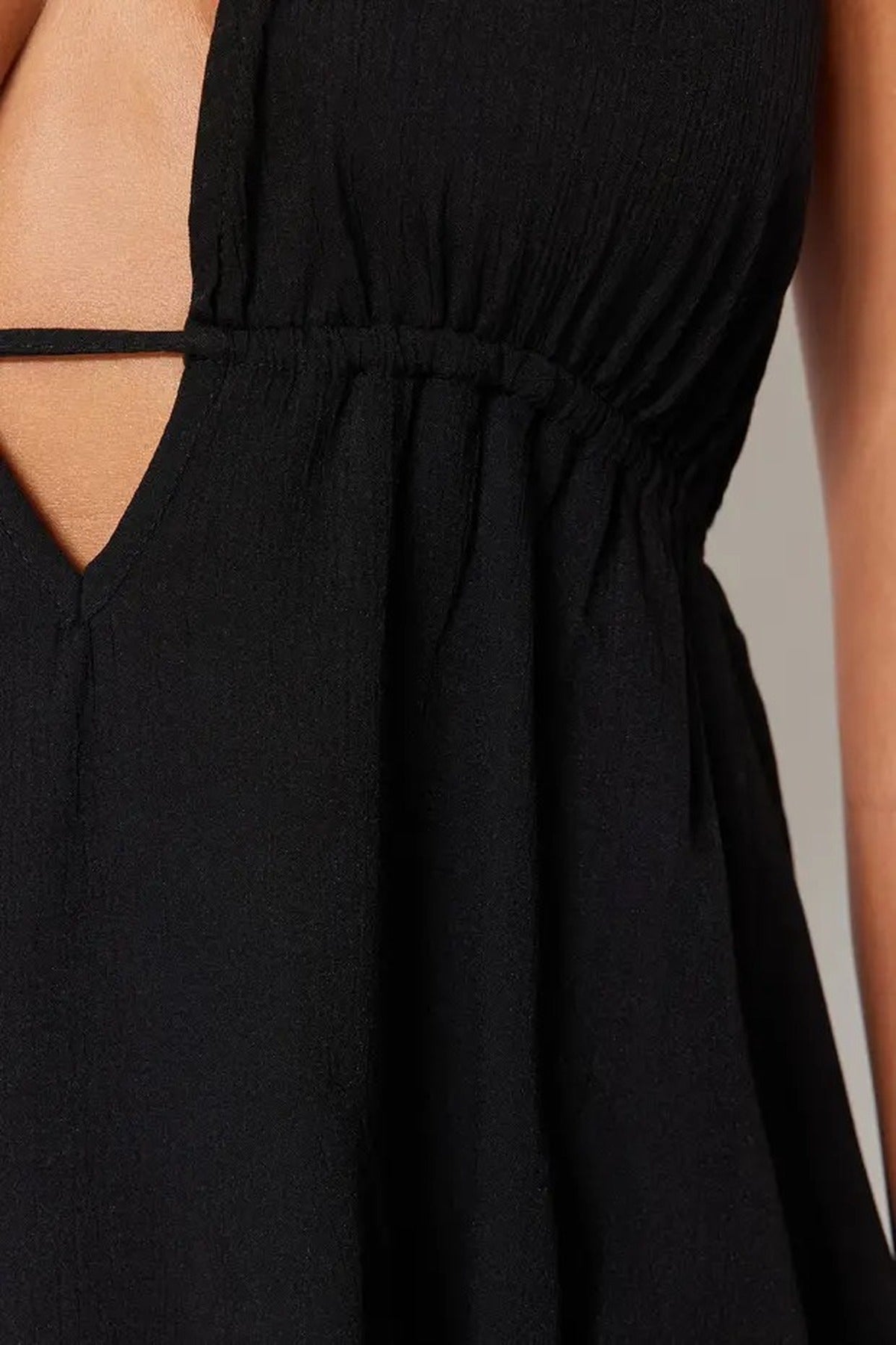 Abstract Print Woven Backless Beach Mini Dress
