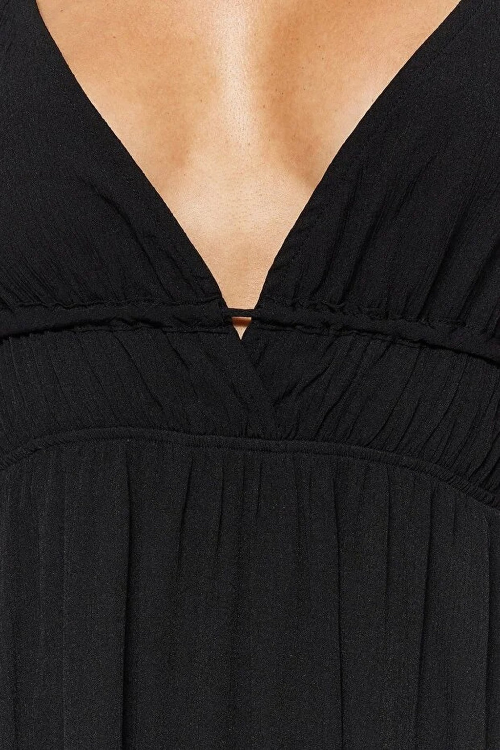 Woven Ruched Maxi Beach Dress